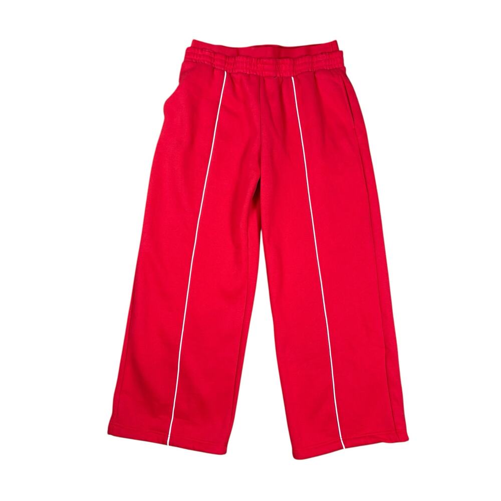 NWT Halara Double Waistband Tummy Control Fleece Pants Women's XL Red Wide Leg - Picture 3 of 10